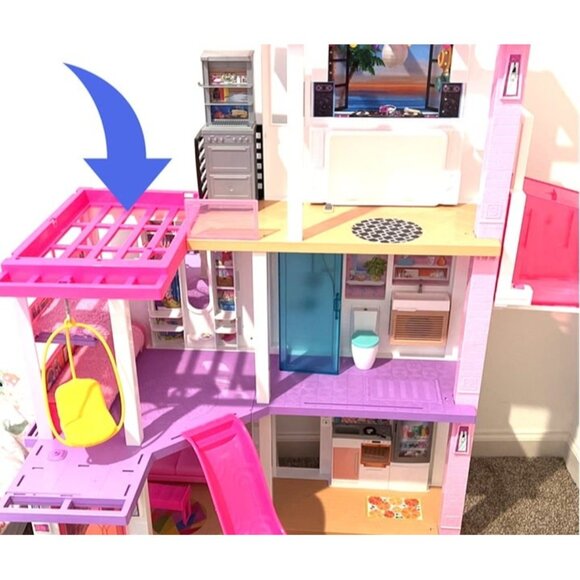 2021 Barbie Dreamhouse Replacement Pink 2nd Floor Roof Pool Deck Terrace GRG93 - Picture 5 of 5